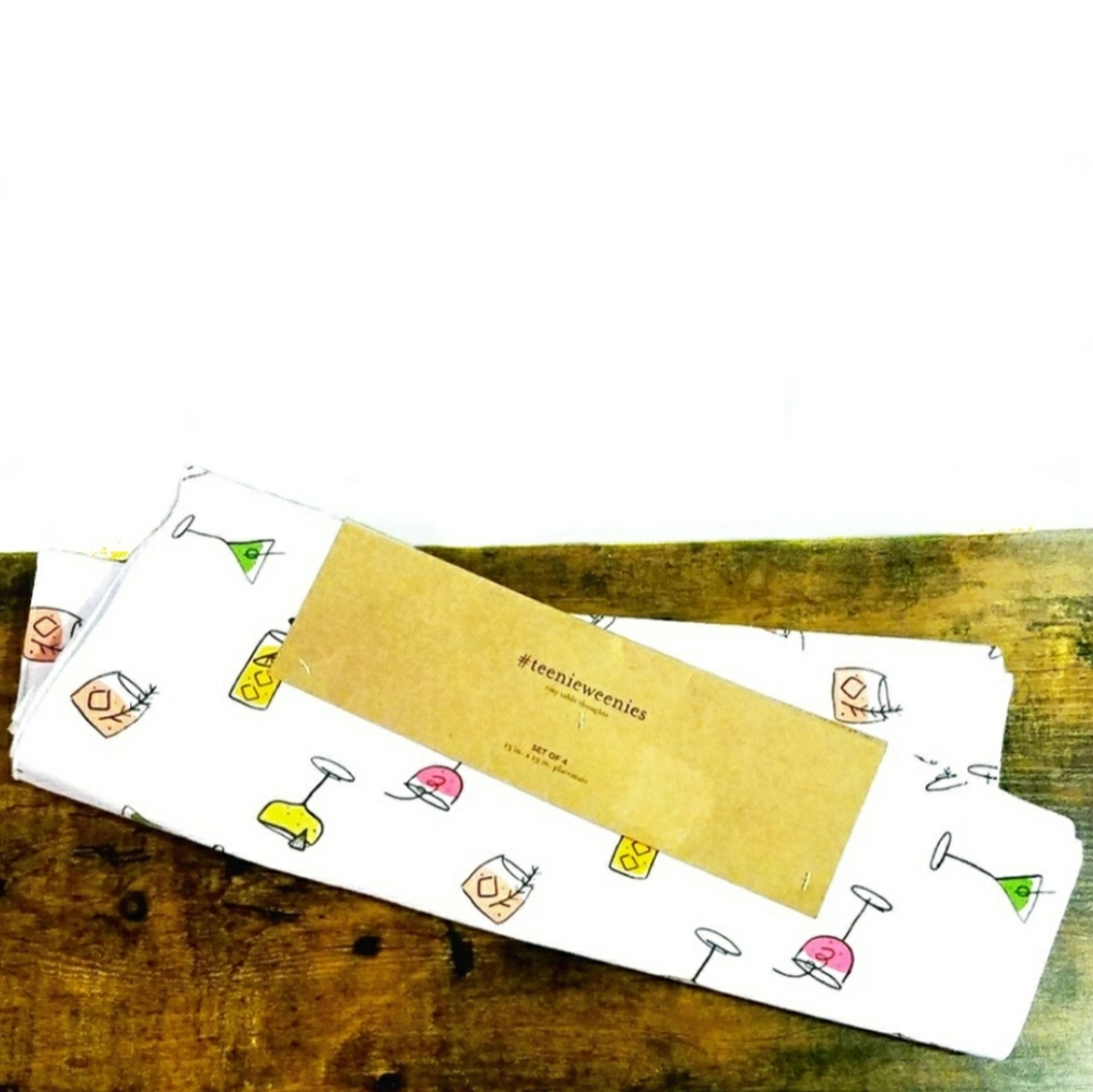 Teenieweenies Cotton Placemats White Multi Print Set Of 4